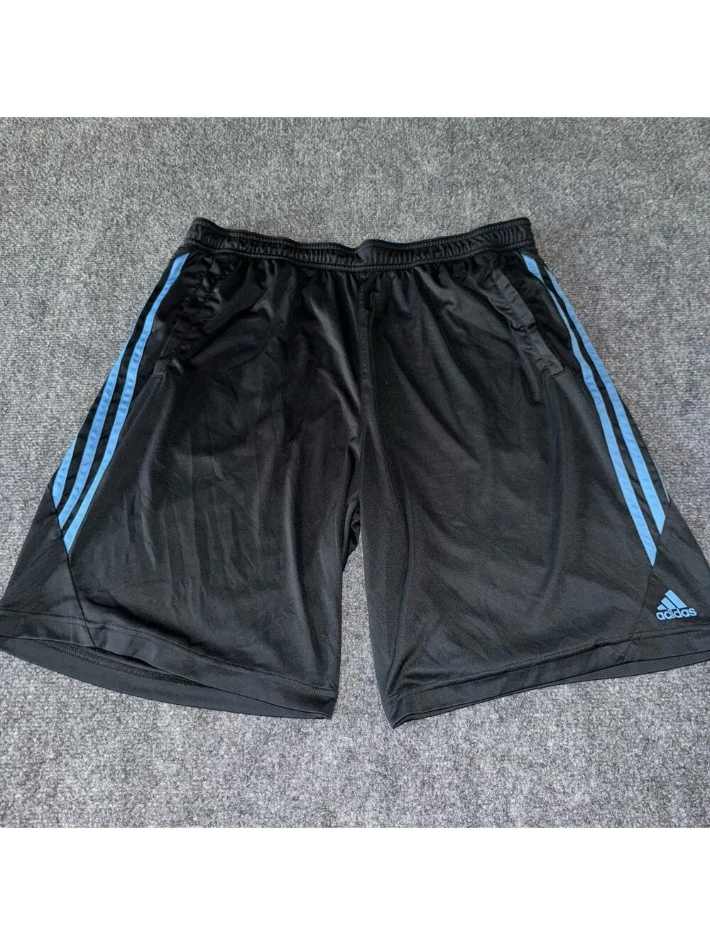 Adidas Blue Stripe Baggy Athletic Shorts Mens LG Vtg y2k 90s Rare
